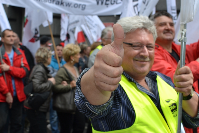 Protest górniczy w Katowicach