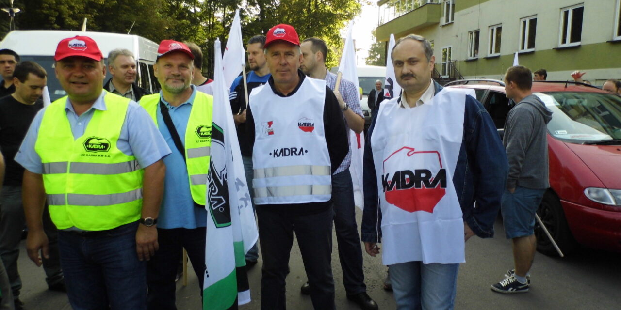 Protest pracowników ostatniej Zagłębiowskiej kopalni węgla