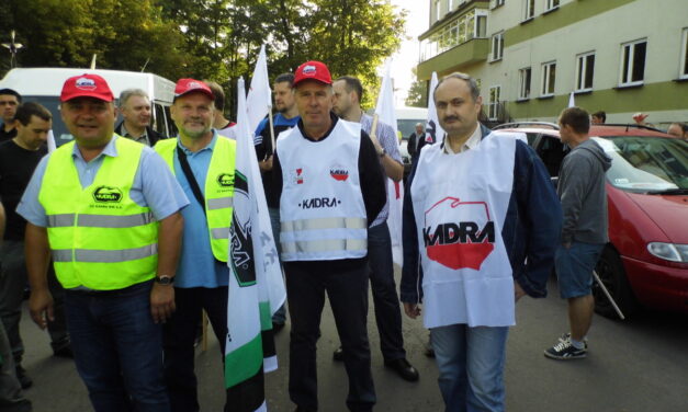 Protest pracowników ostatniej Zagłębiowskiej kopalni węgla