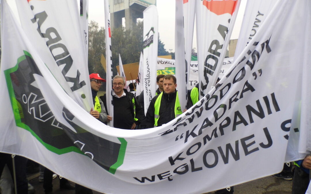 Górniczy protest w Rudzie Śląskiej