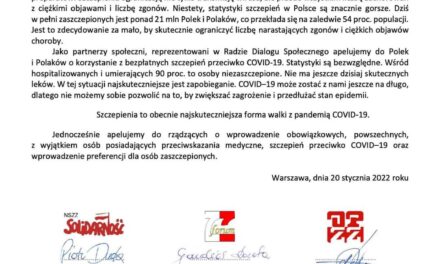 Apel partnerów społecznych RDS w sprawie szczepień przeciwko COVID-19