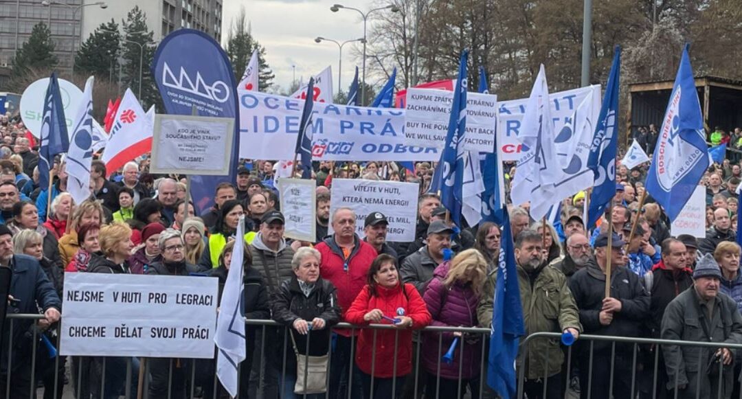 Protest hutników w Ostrawie