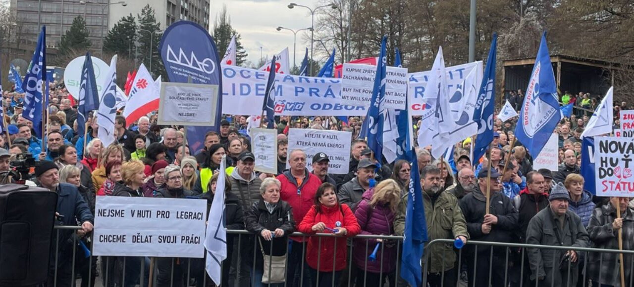 Protest hutników w Ostrawie